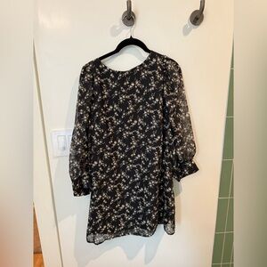 Floral Black and White Blouse